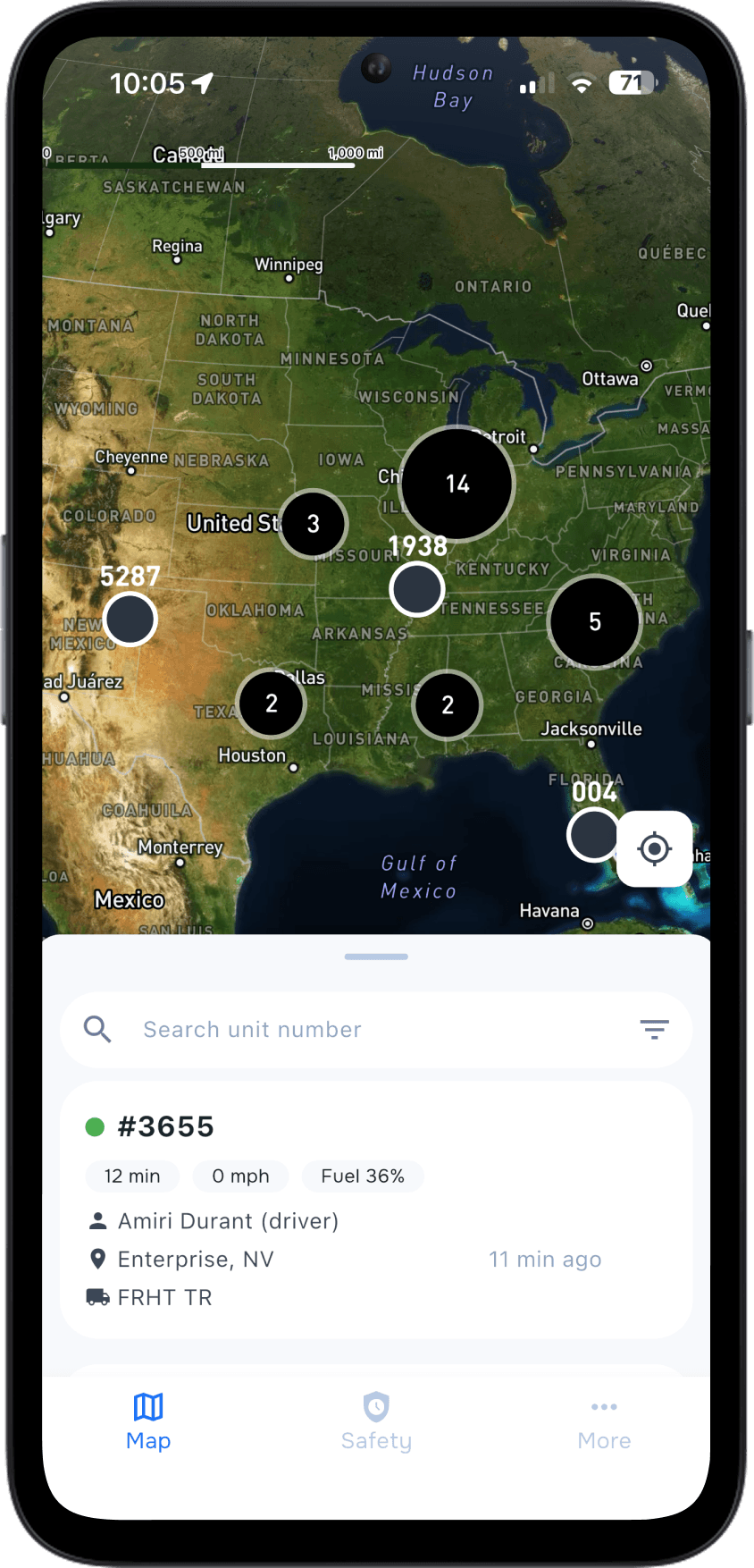 Fleet app map screen